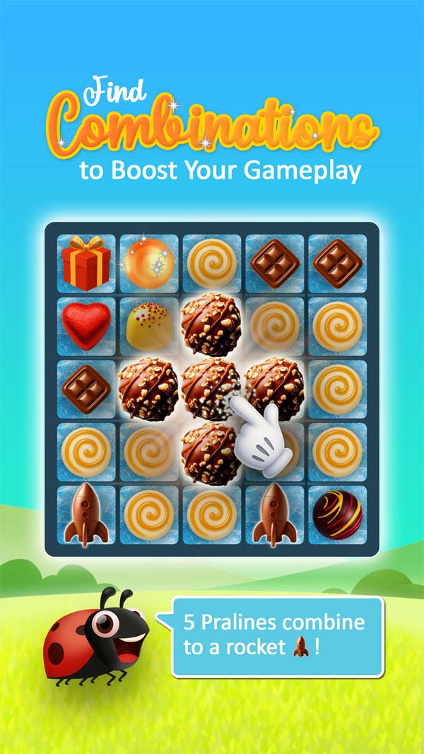 Praline Paradise screenshot: praline board